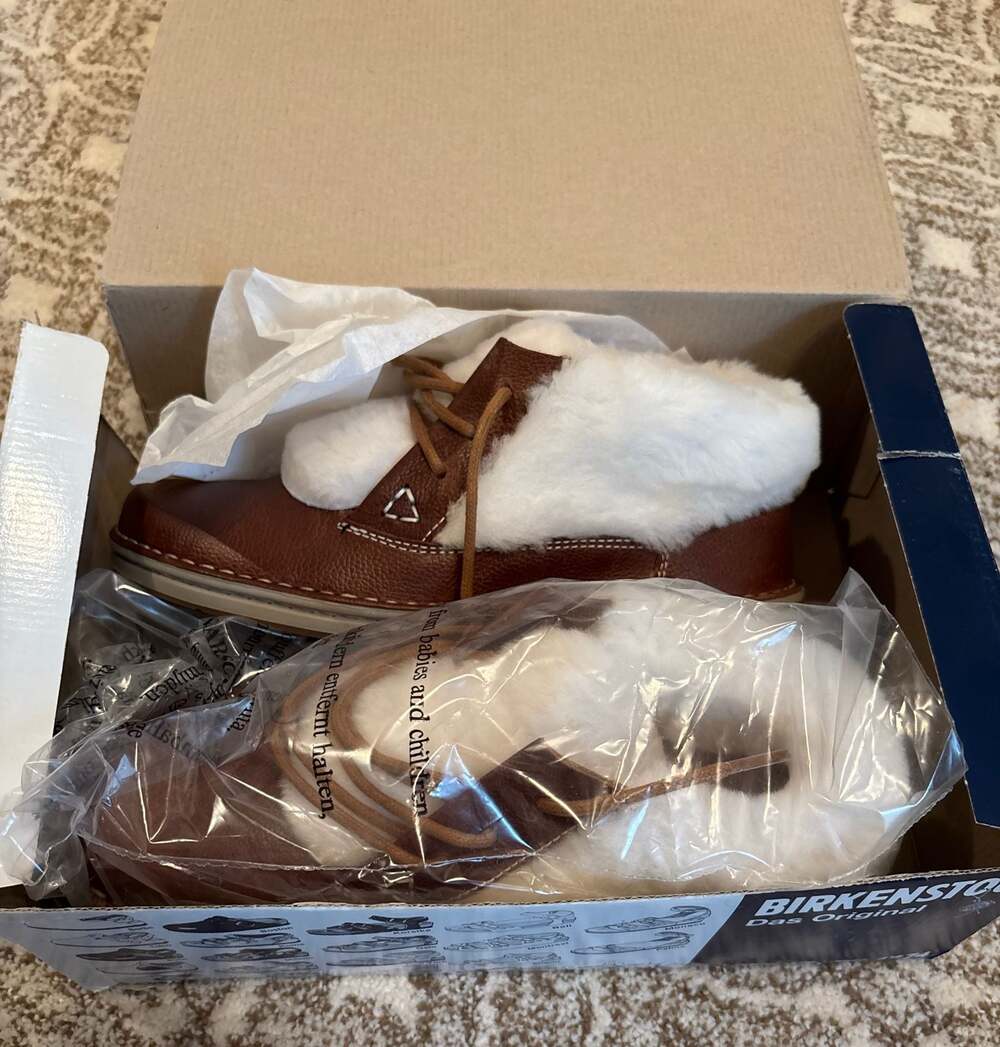 Birkenstock Memphis High Mid Brown Leather and Fur Boots